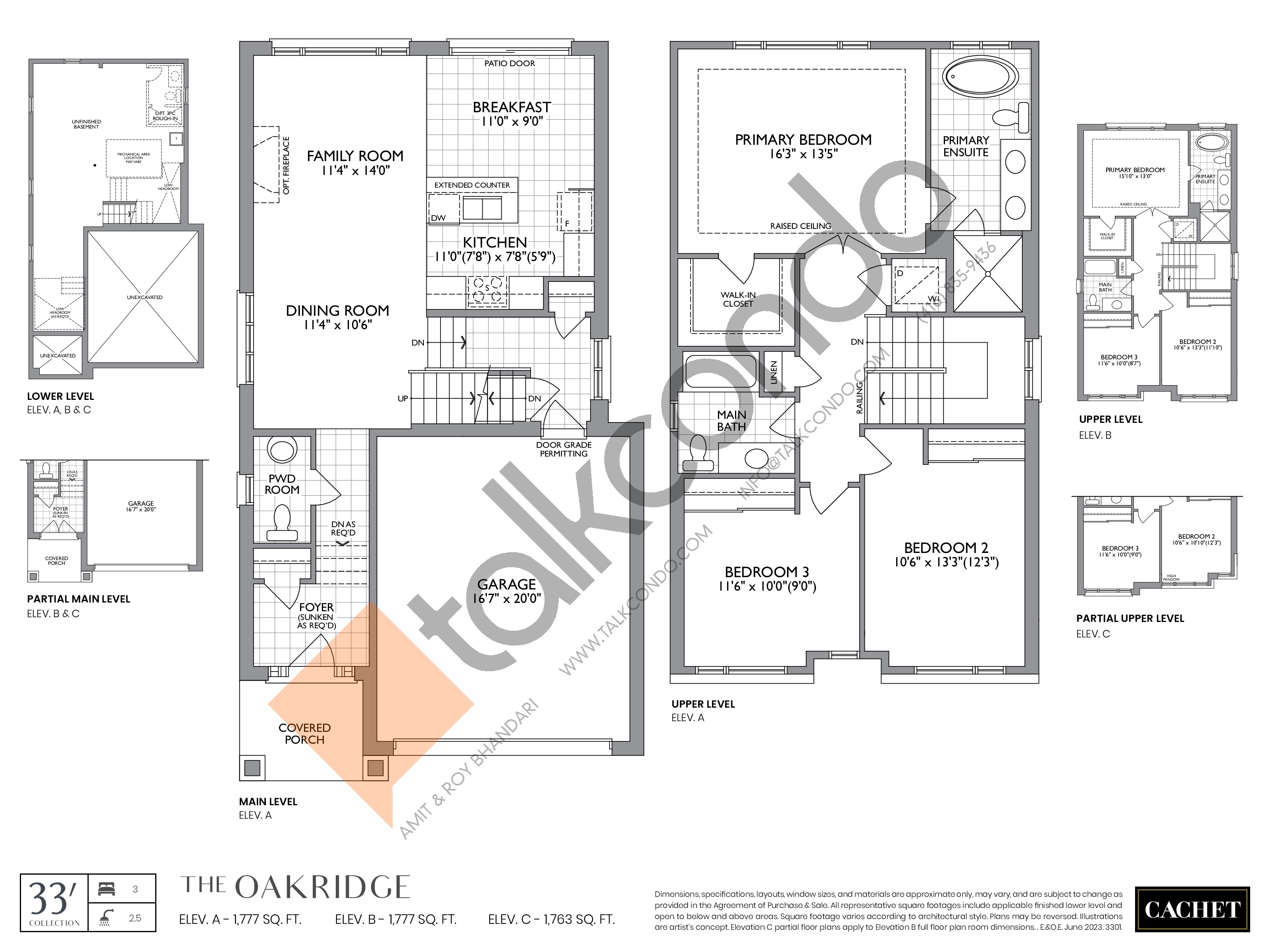 Cachet Binbrook Towns Oakridge 1777 sq.ft. 3 bedrooms