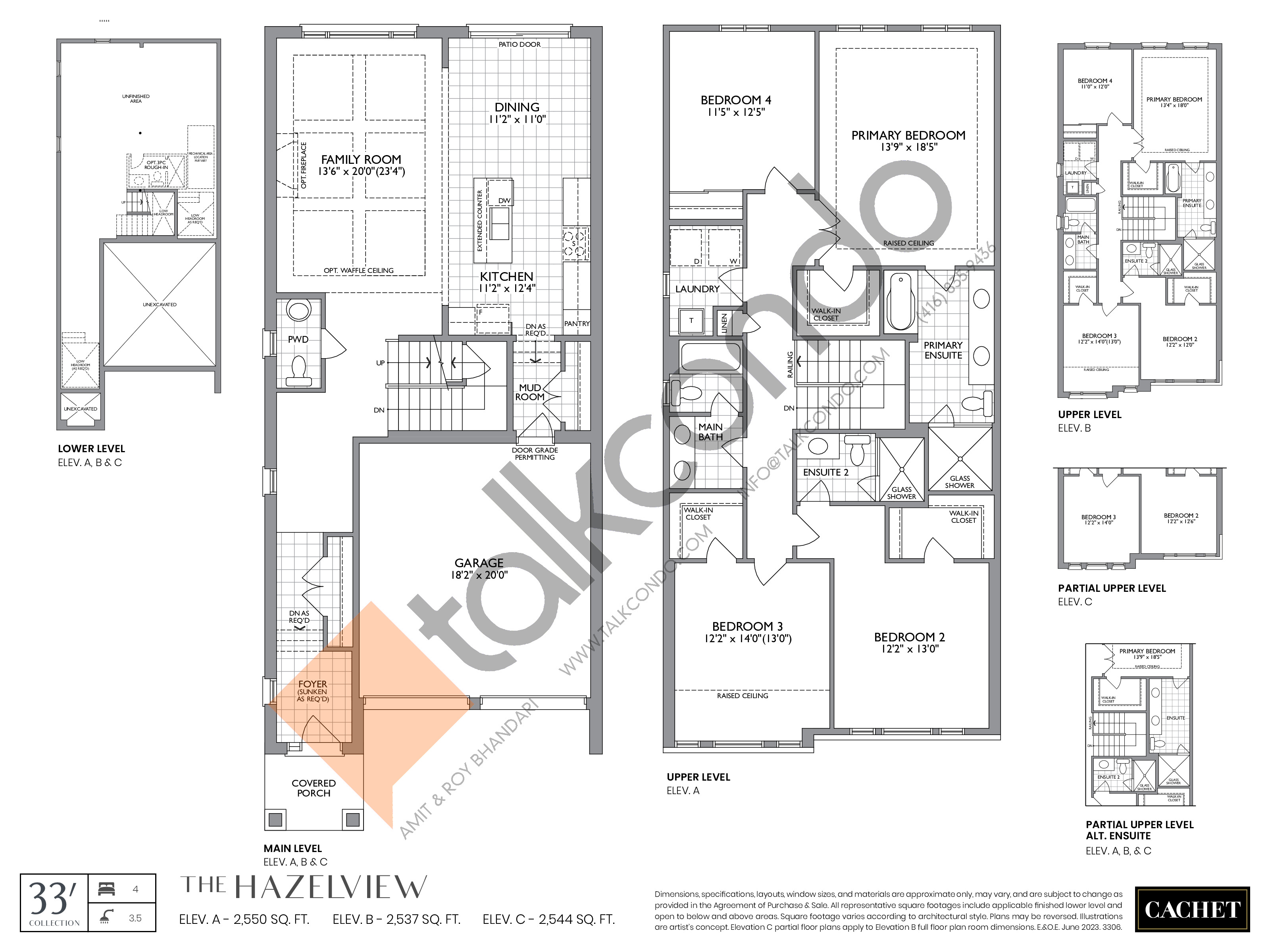 Cachet Binbrook Towns Hazelview 2550 sq.ft. 4 bedrooms