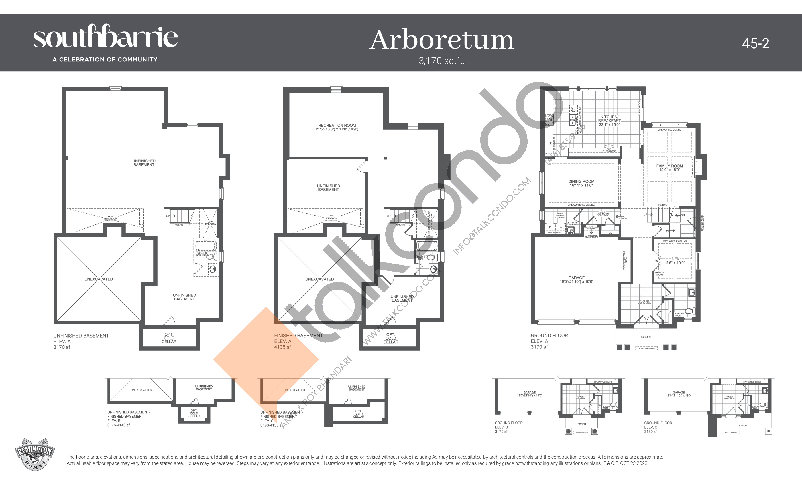 South Barrie by Remington Homes Arboretum (Basement/Ground Floor